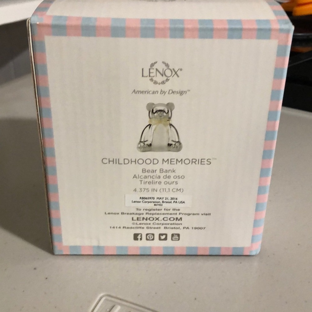 Lenox Silver Baby Bear Bank